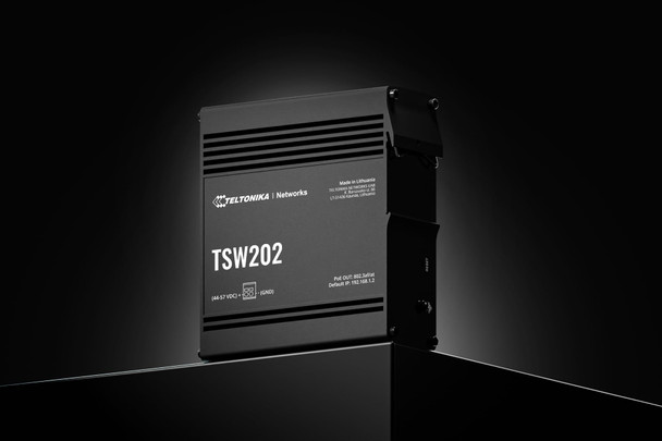 Teltonika TSW202 Managed PoE+ switch, 8 x Gigabit Ethernet, 2 x SFP, Profinet certified, integrated DIN rail bracket, durable design – image 7