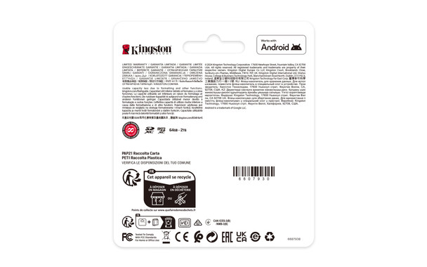 Kingston Technology 512GB micSDXC Canvas Select Plus Gen3 150R A1 Single Pack w/o ADP