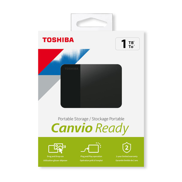 Toshiba Canvio Ready 1TB - tragbare externe 2,5-Zoll-Festplatte mit SuperSpeed USB 3.2 Gen 1, kompatibel mit Microsoft Windows 8, 10 und 11, schwarz (HDTP310EK3AA) – image 7