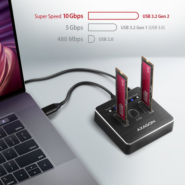 Axagon ADSA-M2C SuperSpeed USB-C 10Gbps dual M.2 NVMe dock