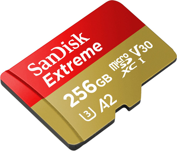 SanDisk 256GB Extreme microSDXC card for Mobile Gaming, up to 190MB/s, with A2 App Performance, UHS-I, Class 10, U3, V30