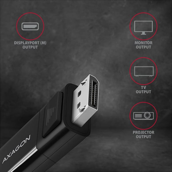 Axagon RVC-DPC USB-C -> DisplayPort cable 1.8m 4K/60Hz
