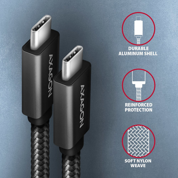 Axagon BUCM32-CM10AB SPEED+ USB-C <> USB 20Gbps/100W cable 1 m