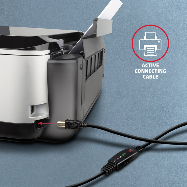 Axagon ADR-210B USB 2.0 A-M -> B-M active connecting/repeater cable 10m