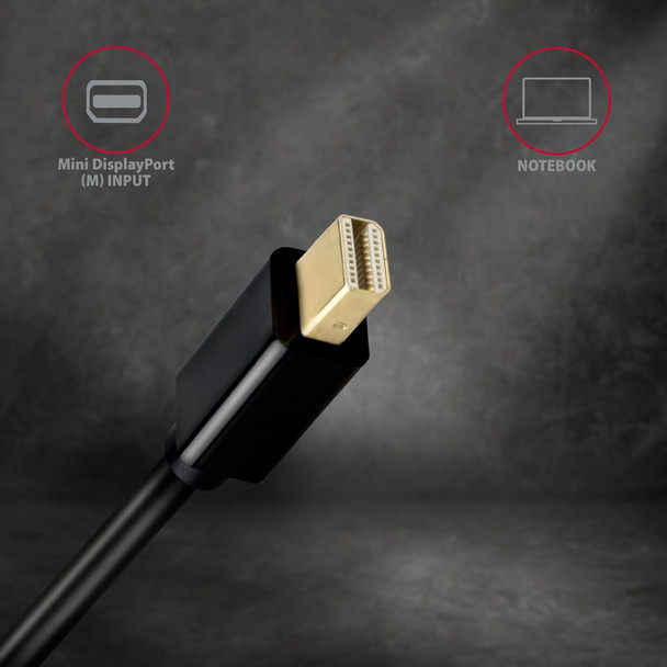 Axagon RVDM-HI14C2 Mini DisplayPort -> HDMI 1.4 cable 1.8m, 4K/30Hz