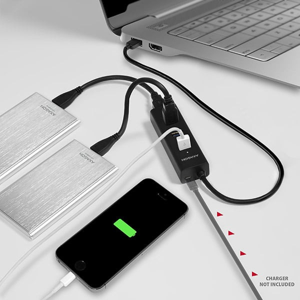 Axagon HUE-S2B 4x USB 3.0 CHARGING hub, power micro USB
