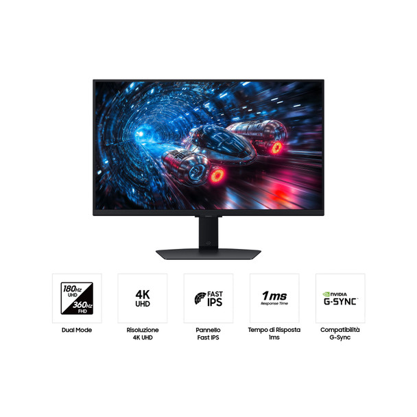 Samsung G70F 27" 4K UHD IPS 360Hz Monitor Height Adjustable, HDR - LS27FG702EUXEN