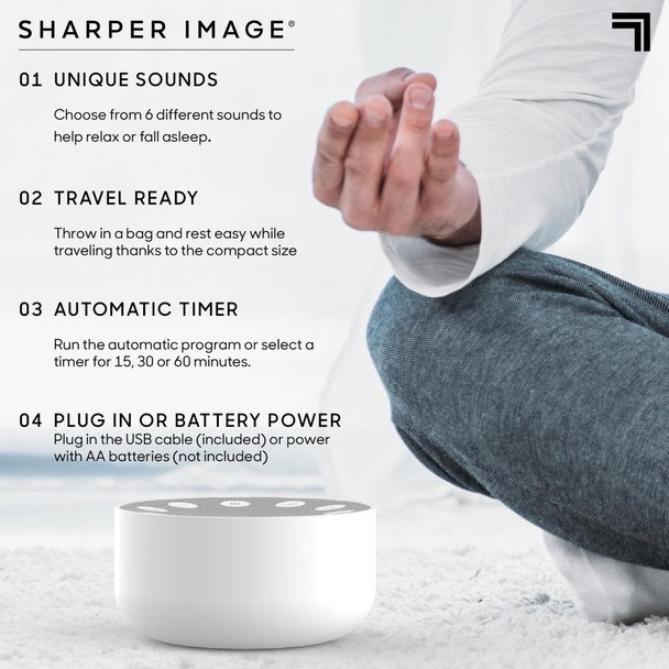 Sharper Image Sleep Therapy Sound Soother White Noise Machine 6 Nature Sounds – image 4