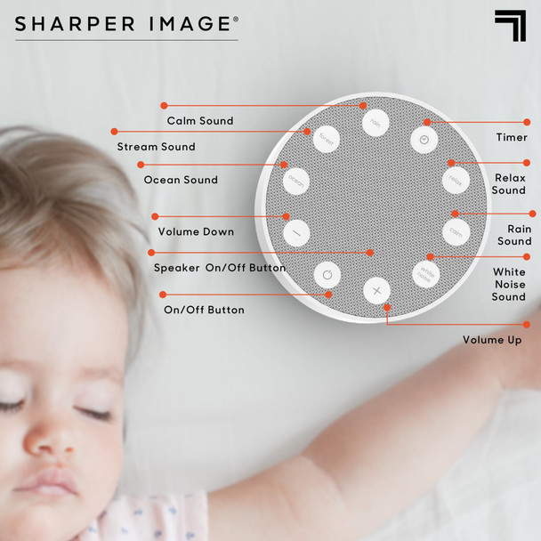 Sharper Image Sleep Therapy Sound Soother White Noise Machine 6 Nature Sounds – image 6