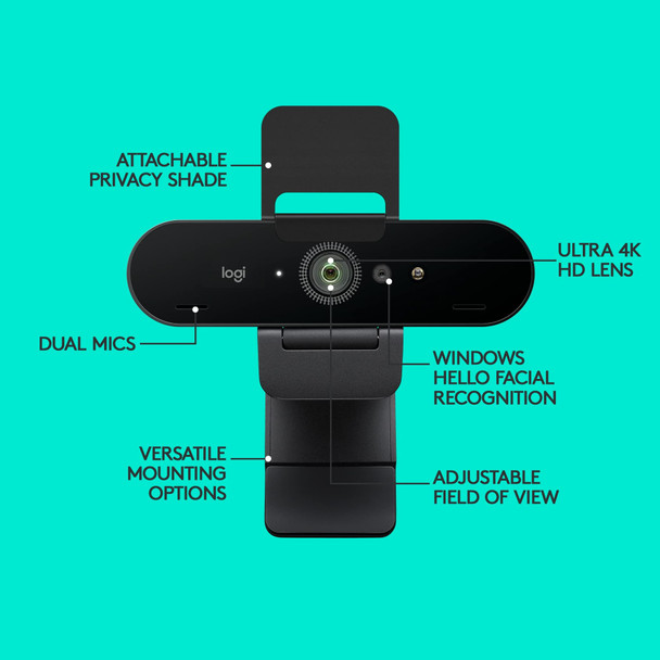 Logitech Brio 4K Ultra HD Pro Webcam HDR Windows Hello Autofocus USB for PC Mac – image 7