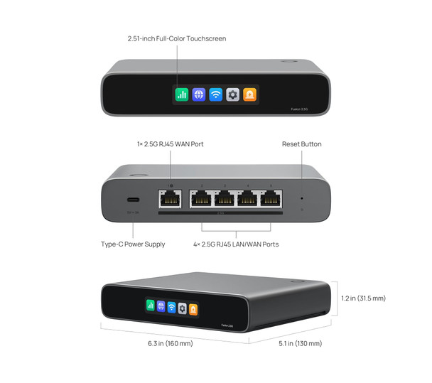 TP-Link Omada Fusion 2.5G Gateway Controller, Quad-Core CPU, 5x 2.5G Ports – image 2