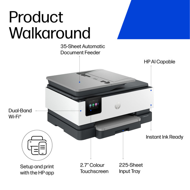 HP OfficeJet Pro 8125e Wireless All-in-One A4 Colour Inkjet Printer Scanner ADF – image 5