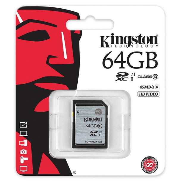 Kingston SD10VG2/64GB SDXC Class10 UHS-I 45MB/s Read Flash Card