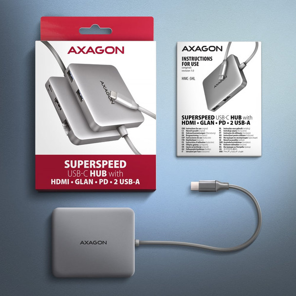 AXAGON USB-C Docking Station 4K HDMI Gigabit Ethernet 100W PD - HMC-5HL – image 6