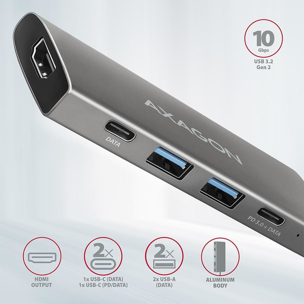 AXAGON Speedster USB-C Docking Station 10Gbps 4K HDMI 100W PD - HMC-5G2 – image 4