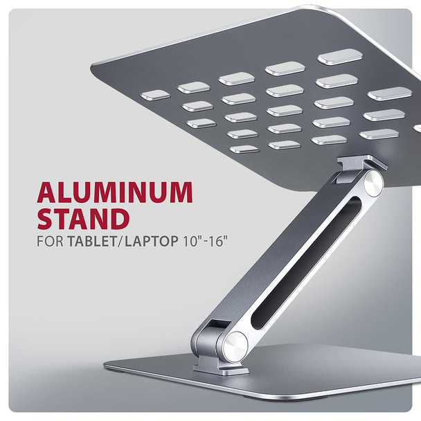 AXAGON Height Adjustable Laptop and Tablet Stand 10" to 17.3" Grey Aluminium - STND-LQ – image 3
