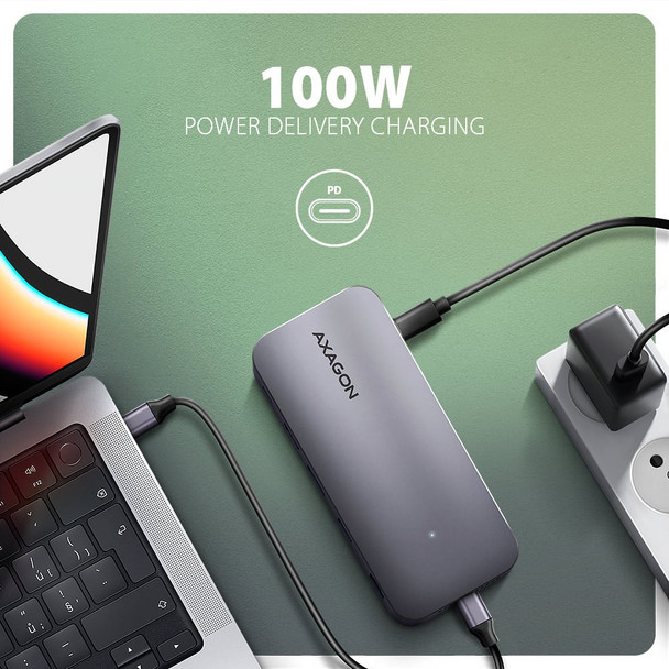 AXAGON USB-C Docking Station with M.2 SSD Enclosure, HDMI, DP & 100W PD - HMC-12GM2 – image 7
