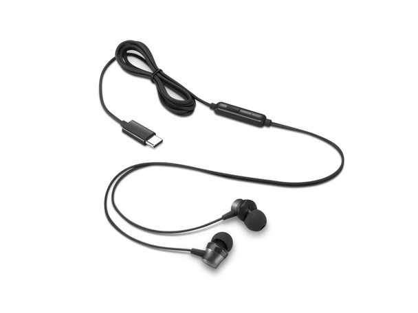 Lenovo USB-C Wired In-Ear Headphones Earbuds with In-Line Microphone Black – image 2