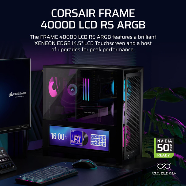 Corsair Frame 4000D Mid-Tower ATX Case with 14.5" LCD & 4x ARGB Fans - CC-9011326-WW – image 2