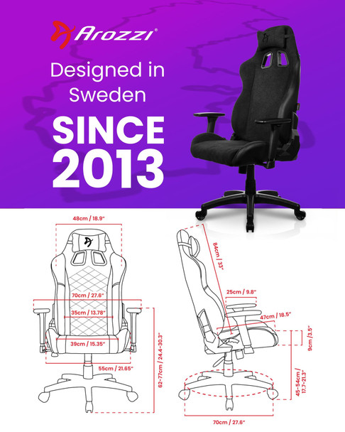 Arozzi Avanti Soft Fabric Ergonomic Gaming Chair, 120kg Capacity, 3D Armrests - AVANTI-SFB-PBK – image 8