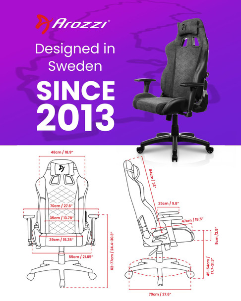 Arozzi Avanti Ergonomic Gaming Chair, 3D Armrests, 120kg Capacity, Dark Grey - AVANTI-SFB-DG – image 8