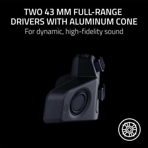 Razer Clio - THX Spatial Audio-Enabled Wireless Speaker Head Cushion (cushioned plush padding, 43mm Full-range Drivers, HyperSpeed Wireless and Bluetooth, 14 Hours of Battery Life) Black – image 5