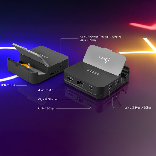 j5create Omni Side Dock Mobile Docking Station with 4K HDMI, 100W PD - JCD624-N – image 9