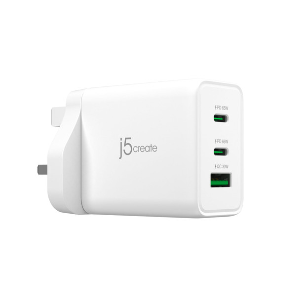 J5CREATE GaN 3-Port USB Charger 65W USB-C USB-A - JUP3365F-FN