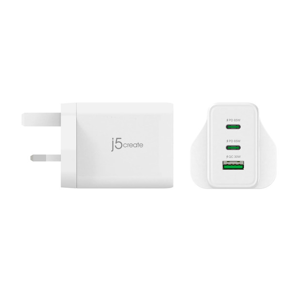 J5CREATE GaN 3-Port USB Charger 65W USB-C USB-A - JUP3365F-FN – image 4