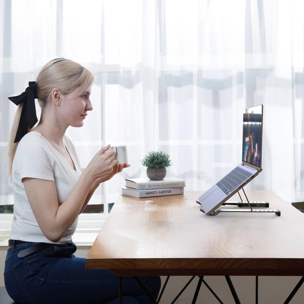 j5create Laptop Stand with USB 4-Port Hub for Up to 16" Laptops, Aluminium, Grey - JTS223-N – image 7