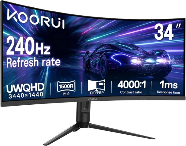KOORUI 34" Ultrawide WQHD 240Hz VA Curved Gaming Monitor - G3441XC