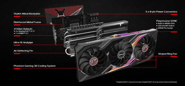 ASRock AMD Radeon RX 7900 XTX Phantom Gaming OC 24GB GDDR6 Graphics Card GPU – image 3