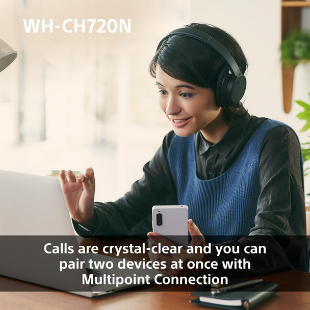 Sony WH-CH720N Wireless Noise Cancelling Over-Ear Bluetooth Headphones - Blue – image 7