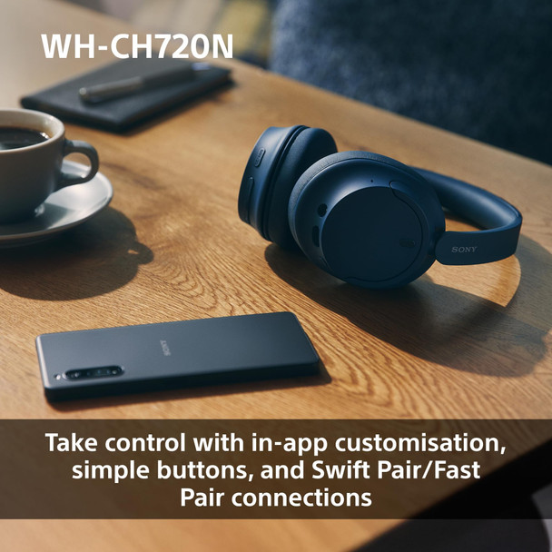 Sony WH-CH720N Wireless Noise Cancelling Over-Ear Bluetooth Headphones - Blue – image 8