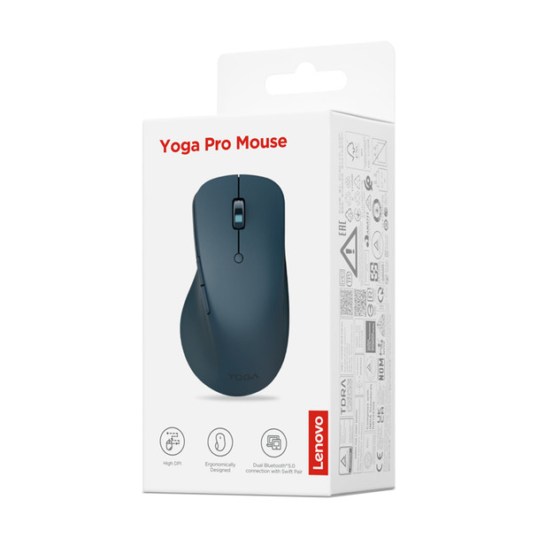Lenovo Yoga Pro Wireless Bluetooth Mouse Ergonomic Rechargeable 4000 DPI Teal – image 5