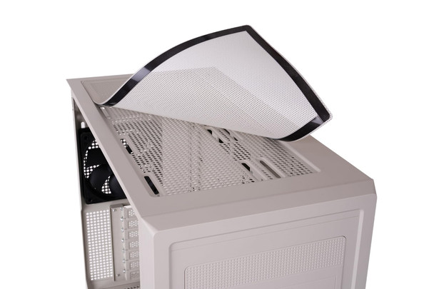 Thermaltake Retro 360 TG Mid Tower ATX PC Case, Retro Style Front panel and a Tempered Glass Side panel , and supports up to a 360mm AIO for maximum cooling efficiency, Beige – image 2