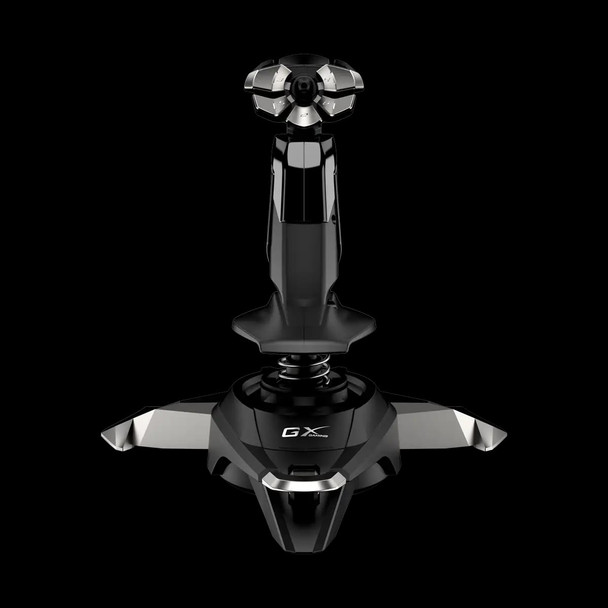 Genius MaxFire F27 USB Flight Joystick, 4 Axis, 12 Function Button, Non-Slip, Compatible with PC-Based Flight Simulators