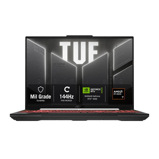 ASUS TUF A16 Gaming Laptop, 16 Inch 1920 x 1200 Screen, AMD Ryzen 7 170 Processor, 16GB DDR5-SDRAM, 512GB SSD, NVIDIA GeForce RTX 4050, Wi-Fi 6, Windows 11 Home