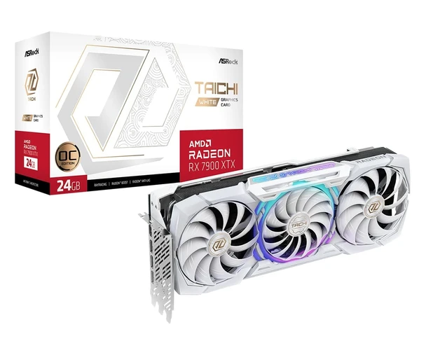 ASRock AMD Radeon RX 7900 XTX Taichi White OC 24GB GDDR6 PCIe 4.0 Graphics Card
