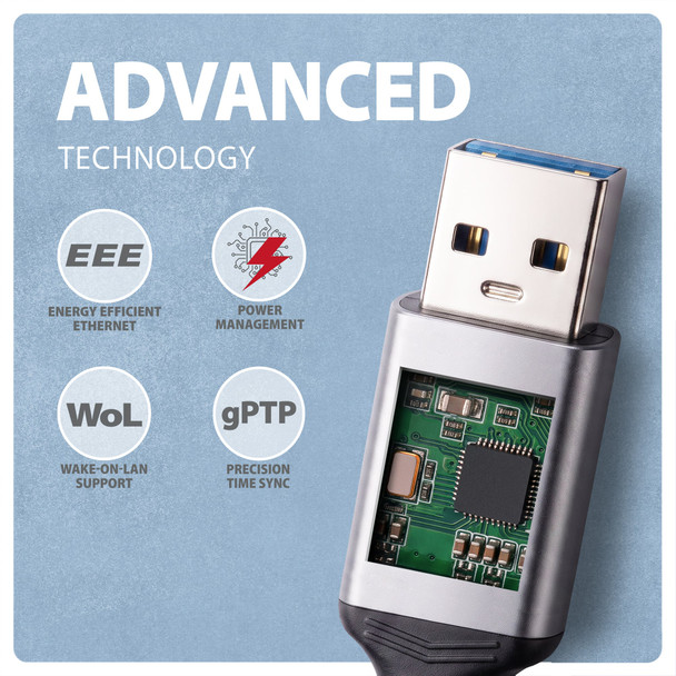 Axagon ADE-AM15 USB-A Gigabit Ethernet adapter with integrated CAT6 RJ-45 network cable (1.5 m) – image 6