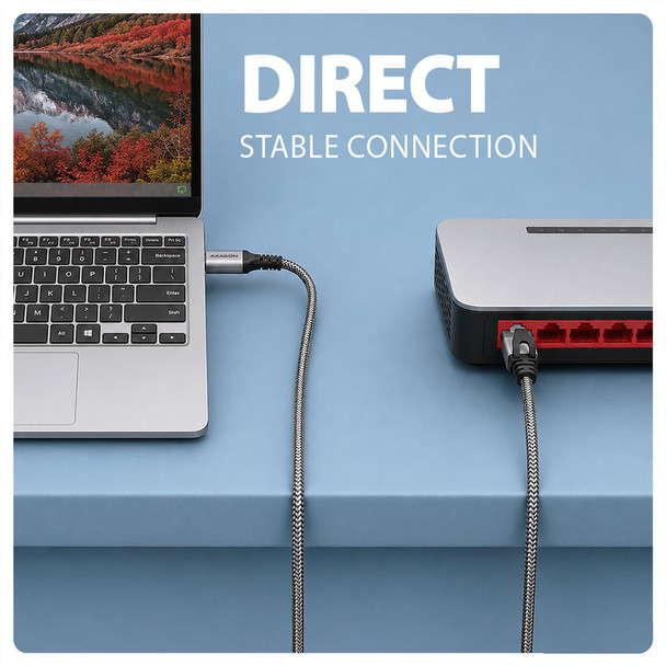 Axagon ADE-AM50 USB-A Gigabit Ethernet adapter with integrated CAT6 RJ-45 network cable (5 m) – image 7