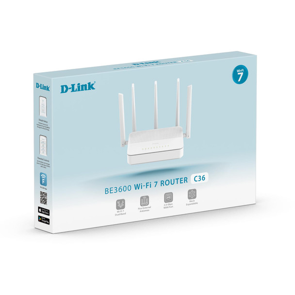 D-Link C36 Dual-Band Wi-Fi 7 Wireless Router, BE3600, 2.5Gbps WAN - C36 – image 7