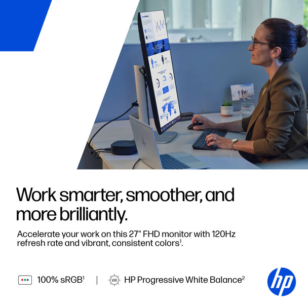 HP Series 5 Pro 27" FHD Monitor 527pf IPS HDMI DP USB Hub New Boxed – image 7