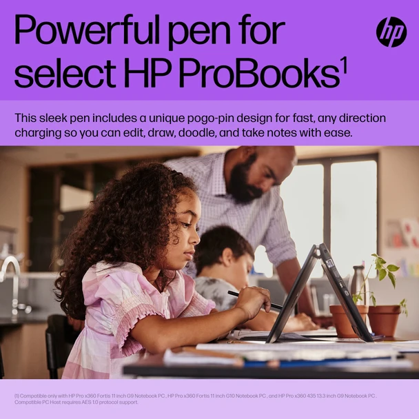 HP Slim Rechargeable Pen for Pro x360 Fortis 11 435 Laptop Stylus Black New – image 4