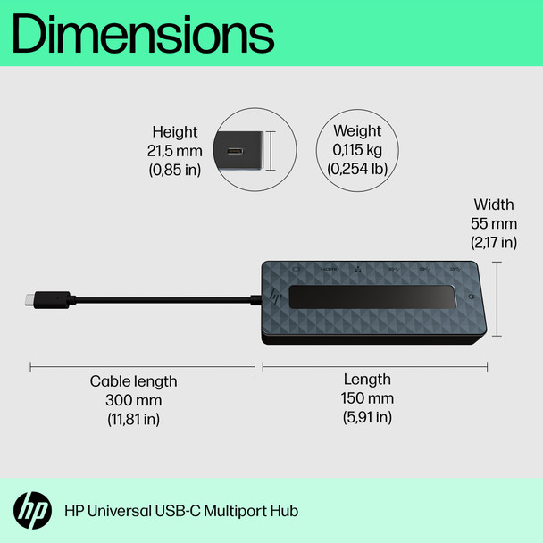 HP Universal USB-C Multiport Hub 7-Port Dual 4K HDMI DisplayPort Ethernet Dock – image 5