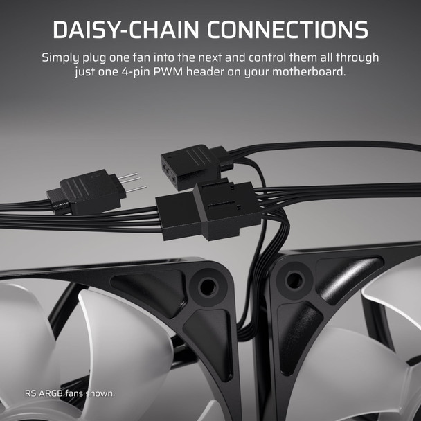 Corsair RS120 120mm PWM PC Case Radiator Cooling Fan Triple Pack Black 2100 RPM – image 3