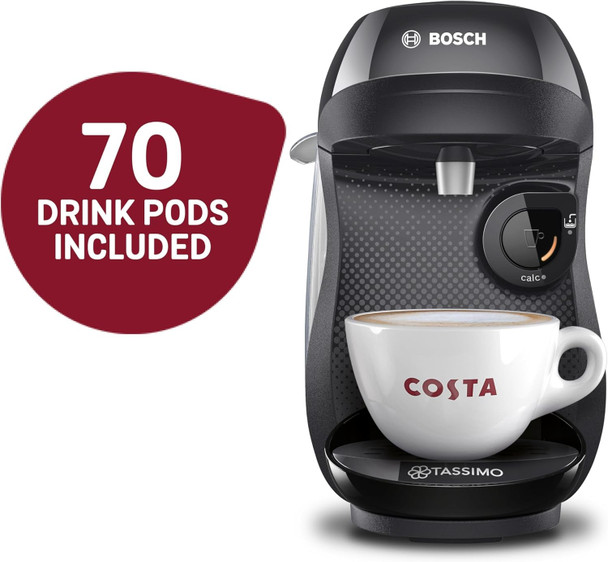 Tassimo by Bosch Happy Friendly Pod Coffee Hot Drinks Machine inc 70 drinks