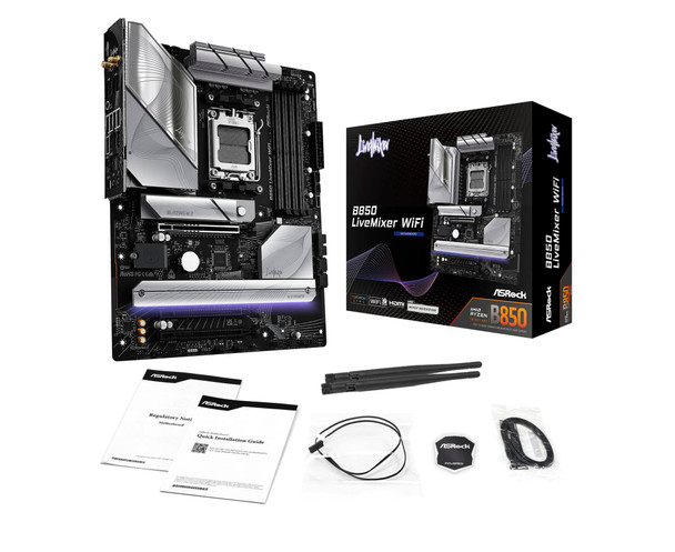 ASRock AMD B850 LiveMixer WiFi 7 AM5 ATX Motherboard DDR5 PCIe 5 2.5G LAN Gaming – image 7
