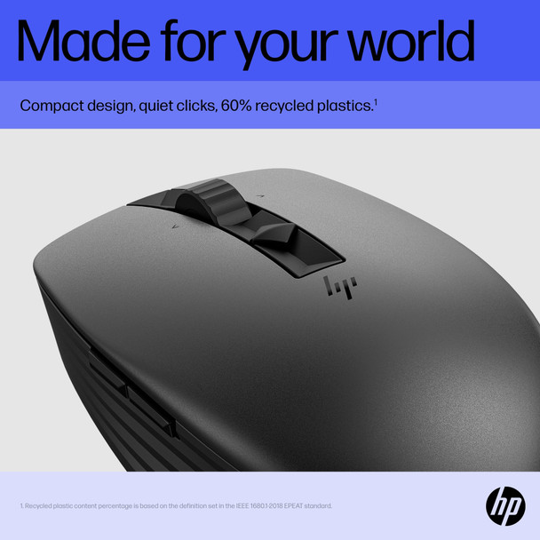 HP 715 Rechargeable Multi-Device Mouse, 2.4GHz + Bluetooth 5.3, 3000 DPI, Silent Clicks - 6E6F0AA#ABB – image 3