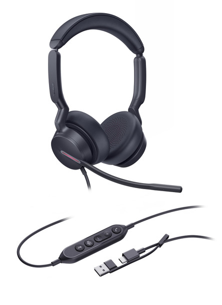 Yealink UH46 Dual Teams Wired USB Headset, Binaural, 3 Noise-Cancelling Mics, USB-C/USB-A - 1308182 – image 2
